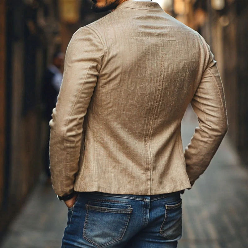 Linen Embroidered Slim Jacket