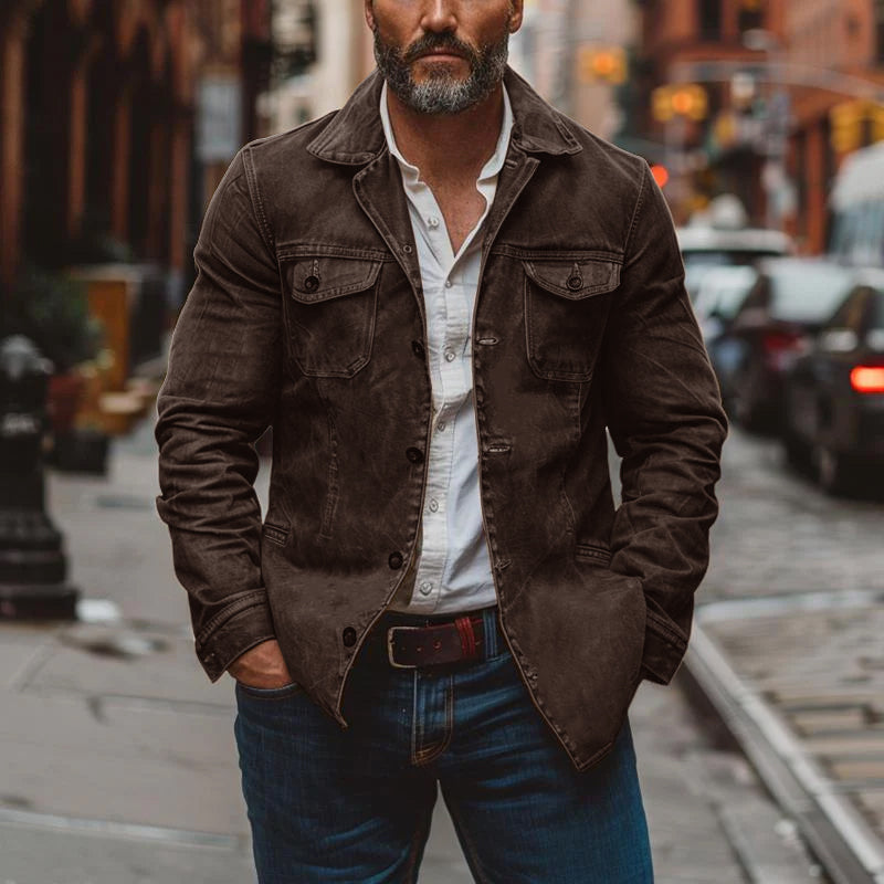 Vintage Washed Leather Jacket