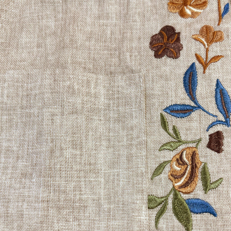 Linen Embroidered Slim Jacket