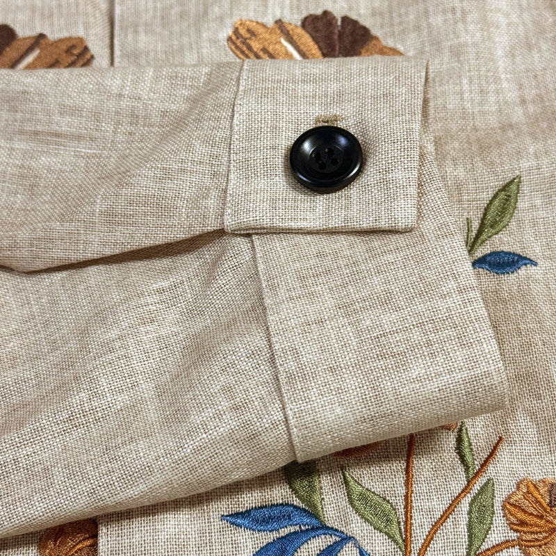 Linen Embroidered Slim Jacket
