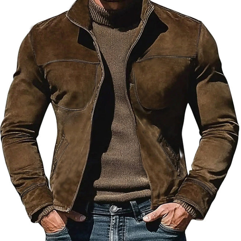 Suede Stand Collar Jacket