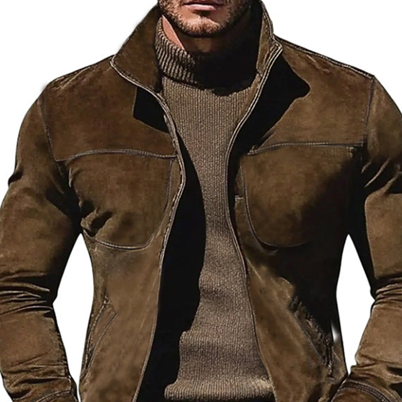 Suede Stand Collar Jacket