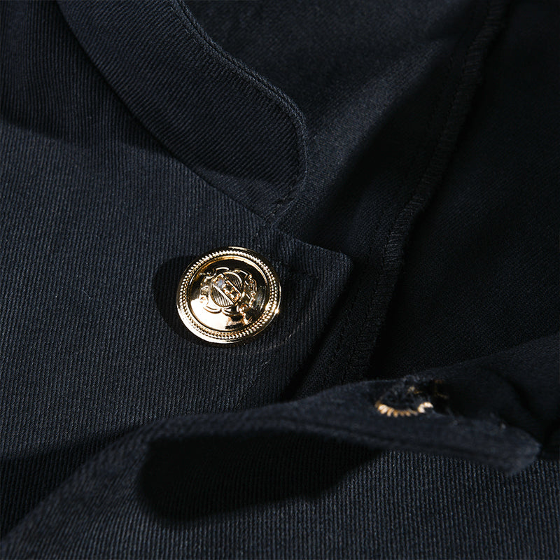 Solid Button Casual Jacket