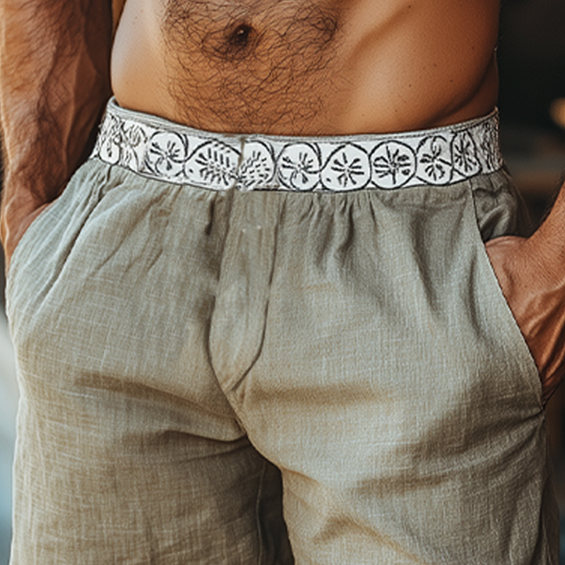 Cotton Linen Elastic Shorts