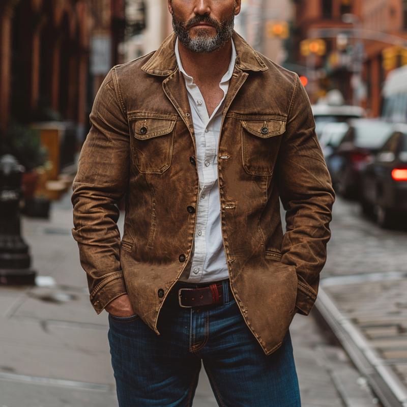 Vintage Washed Leather Jacket