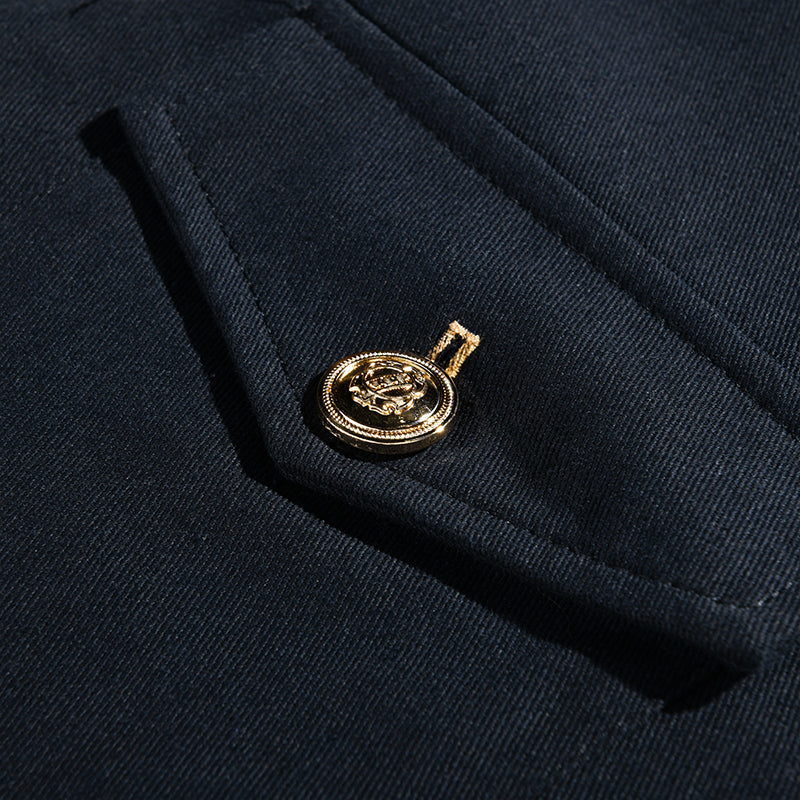 Solid Button Casual Jacket