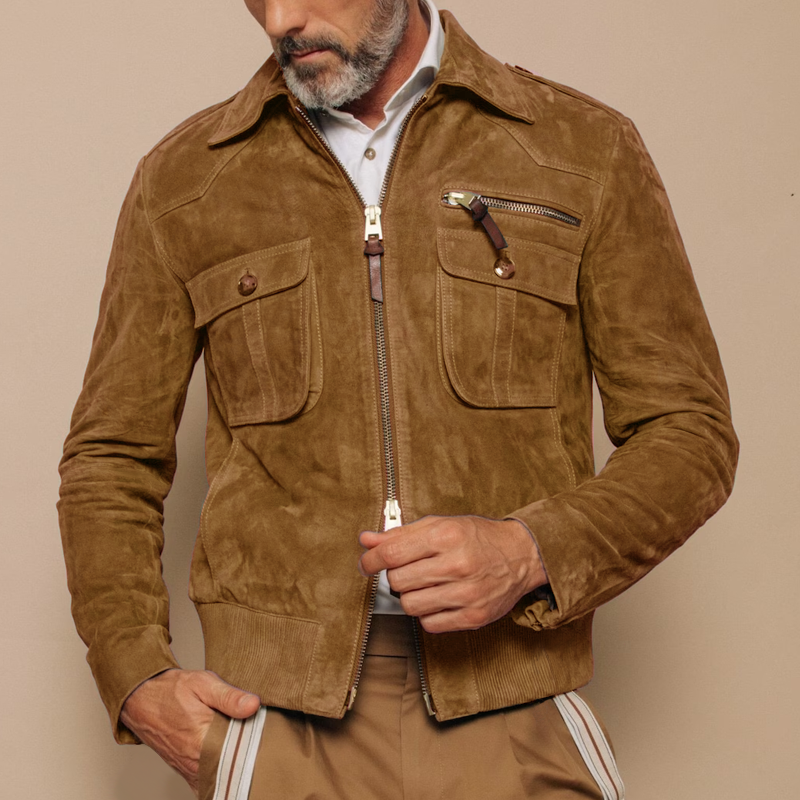 Retro Suede Zipper Jacket