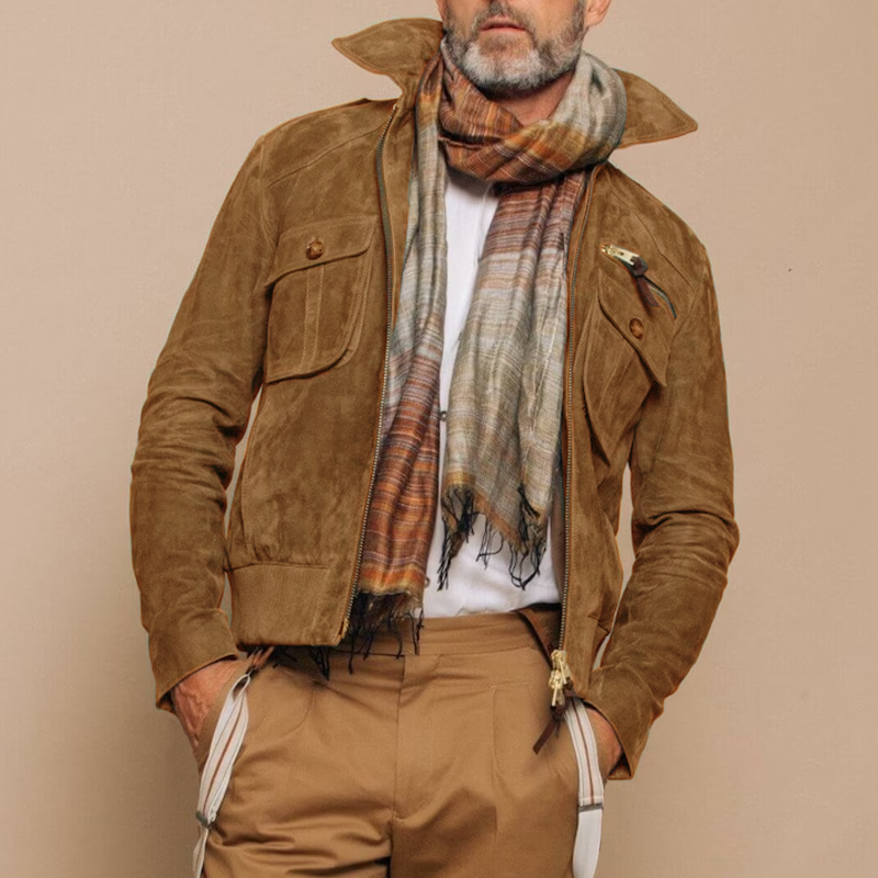 Retro Suede Zipper Jacket