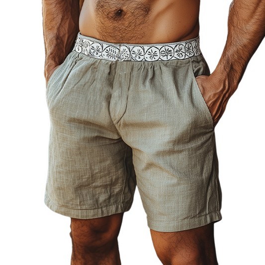 Cotton Linen Elastic Shorts