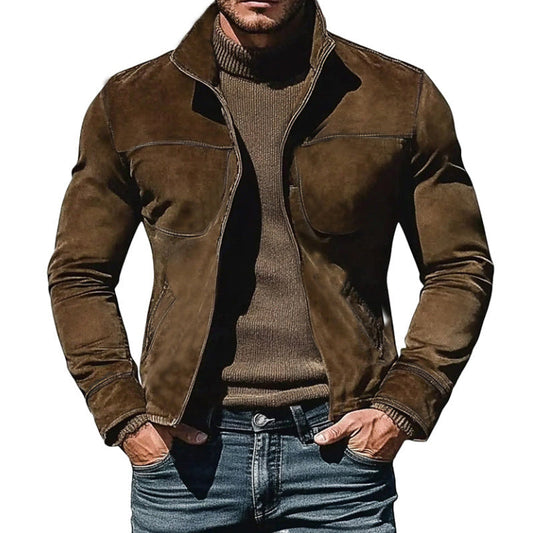 Suede Stand Collar Jacket