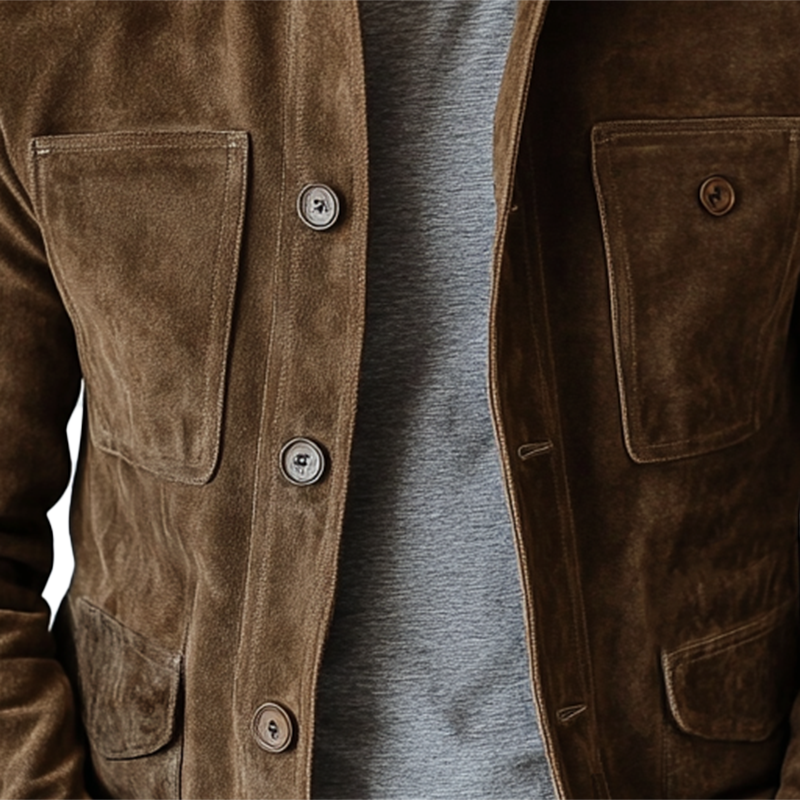 Lapel Suede Workwear Jacket