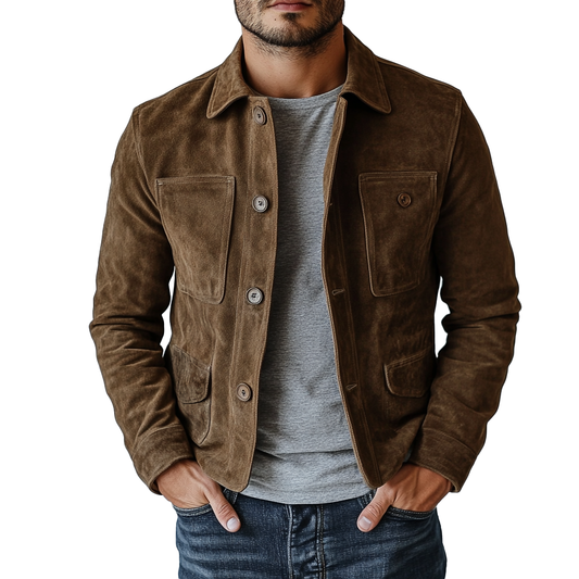 Lapel Suede Workwear Jacket
