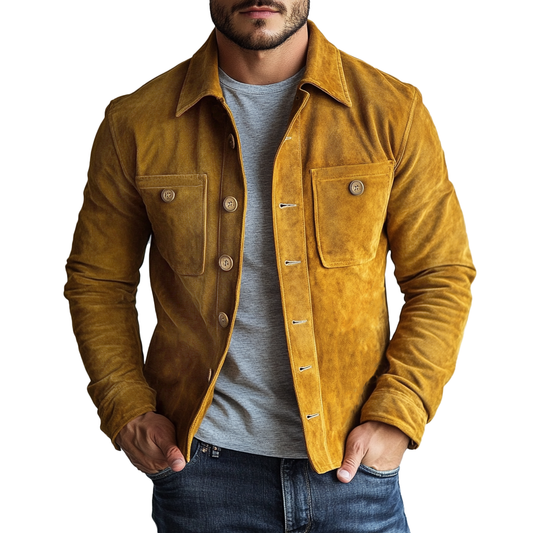 Retro Suede Button Jacket