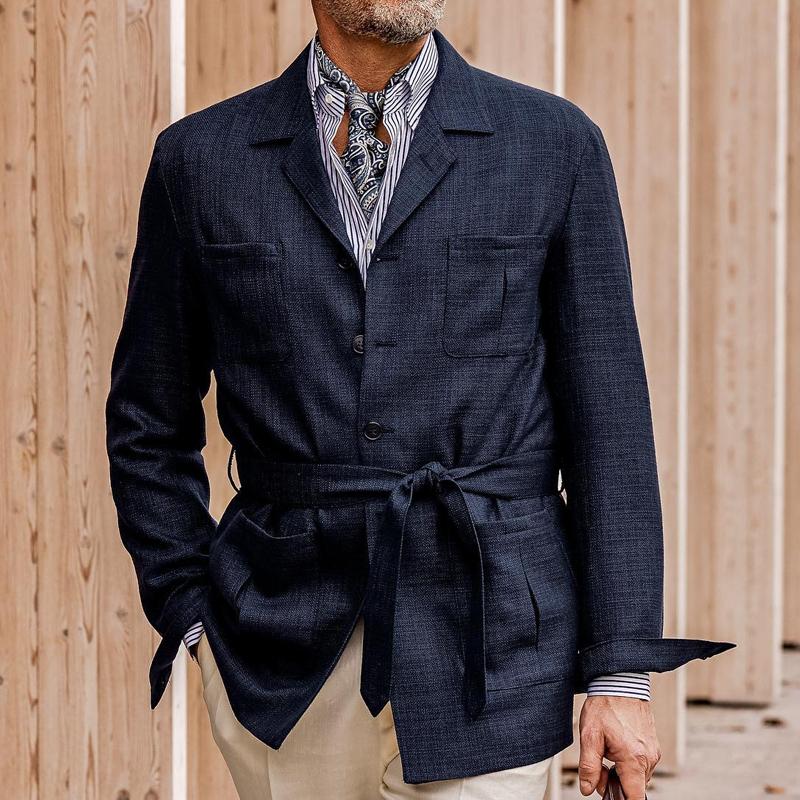 Cotton Linen Pocket Blazer