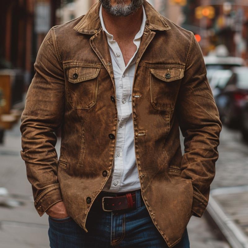 Vintage Washed Leather Jacket