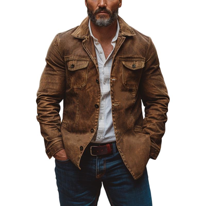 Vintage Washed Leather Jacket